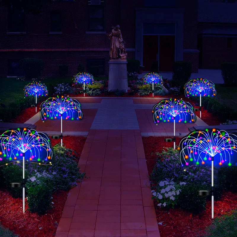 Solar LED Firework Fairy Lights Outdoor Waterproof